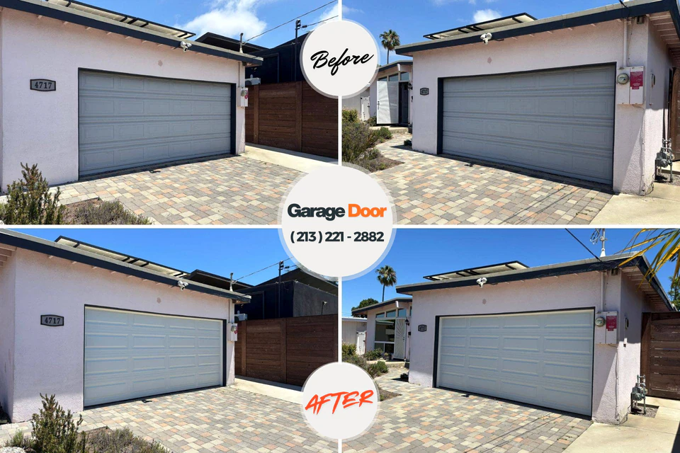 Before and after: garage door repair Gueydan, LA